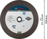 BoschPRO 金属结合切割片 305 毫米，适用于金属。